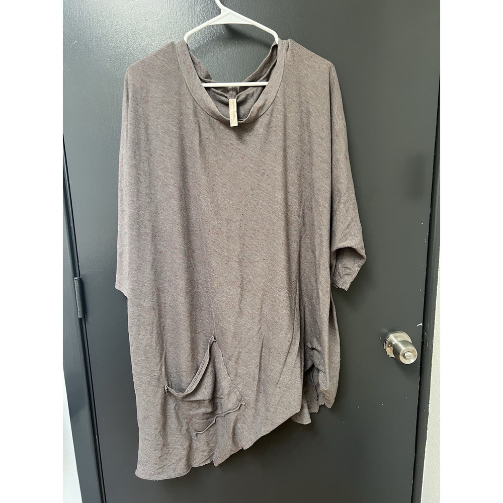 Cynthia Ashby Dress Sz XL Gray Speckle Lagenlook Baggy Gypsy Boho